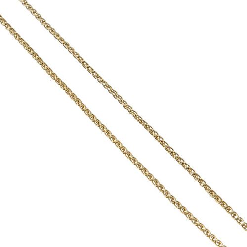 An 18ct gold necklace. The fancy-link chain, to the lobster clasp. Hallmarks for Birmingham. Length
