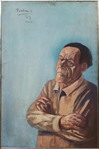 Noel Rockmore (1928-1995, New Orleans), "Louis Galoud," 1963, oil on canvas, signed and dated upper left, with E. L. Borenstein Collection paperwork a