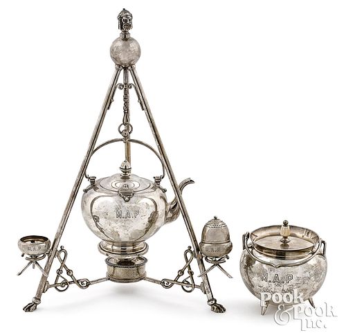 New York sterling silver hot toddy set, ca. 1860