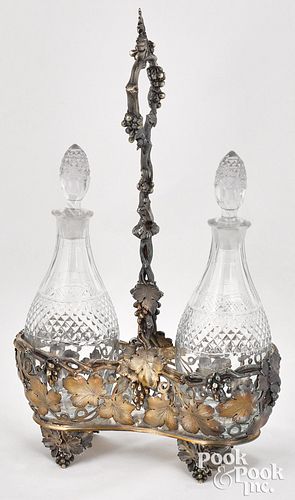 New York coin silver decanter stand, ca. 1840