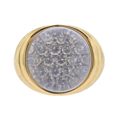 Mauboussin Paris 18k Gold Diamond Crystal Ring