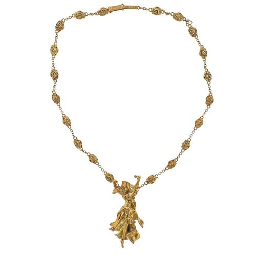 Salvador Dali Carmen of Crotalos 18k Gold Necklace