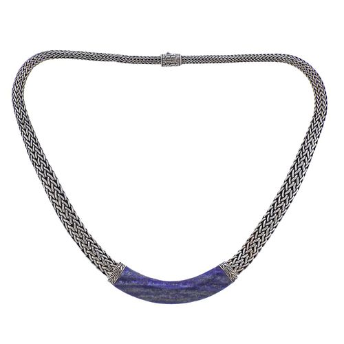 John Hardy Classic Chain Silver Lapis Necklace
