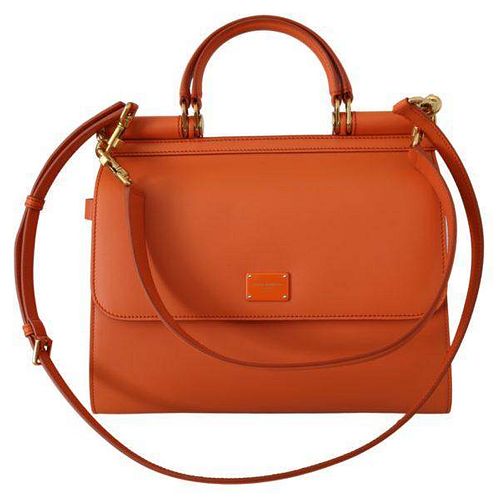 Orange Leather Purse Borse Satchel Shoulder SICILY Bag