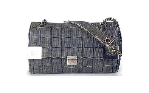Chanel Quilted Denim CC Chain Flap