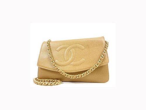 Chanel Timeless Wallet On Chain Caviar Cc Flap Beige
