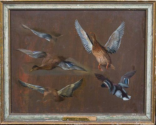 Study Of Duck Mallards Oil Painting