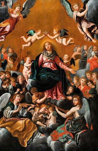 Coronation Of The Virgin Madonna Oil Painting