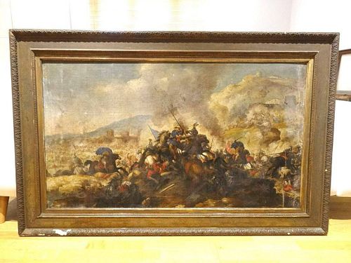Old Master Battle Scene Oil Painting