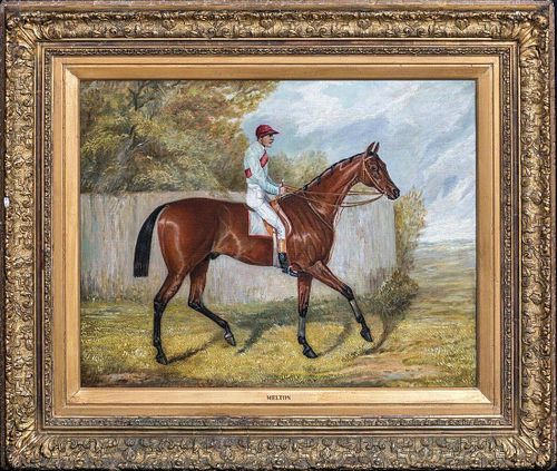 "Melton" & Jockey Fred Oil Painting