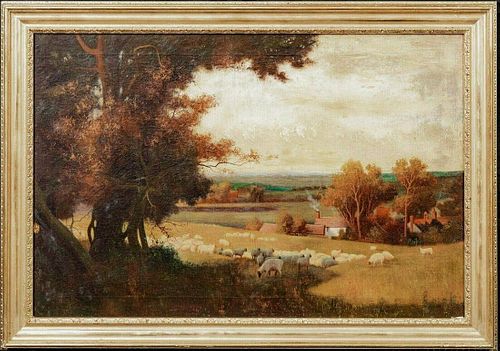 The Golden Valley Herefordshire Sheep Landscape Oil