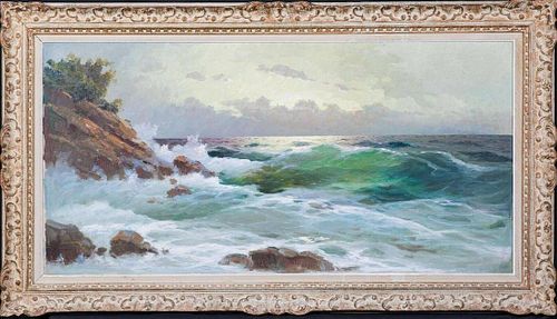 European Seascape Waves Oil Painting