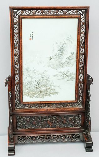 Antique Qing Period Chinese Porcelain Table Screen