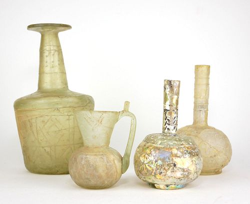 A SELECTION OF FOUR VARIOUS PERSIAN 10 TH CENTURY VASES