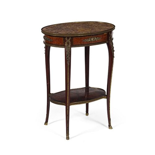 A LATE 19TH CENTURY FRENCH LOUIS XVI STYLE AMARANTH AND