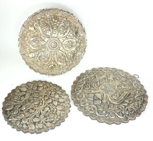 A SELECTION OF THREE VARIOUS OTTOMAN SILVER ORNAMENTAL