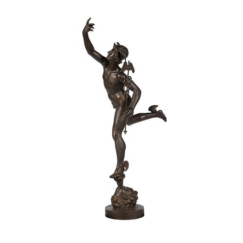 AFTER GIAMBOLOGNA, MERCURY, A LARGE PATINATED IRON
