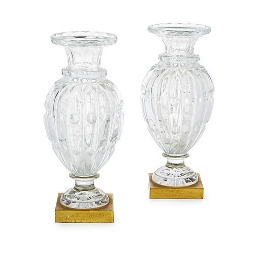 A PAIR OF LATE 19TH CENTURY FRENCH BACCARAT CRYSTAL CUT