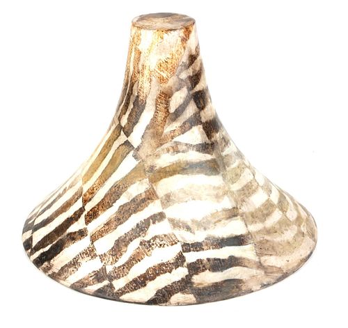 AN ART POTTERY CONICAL VASE