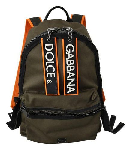 Green Orange Laptop Travel School Backpack Bag