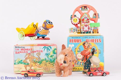 Vintage Wind Up Toys Collection, Six (6)