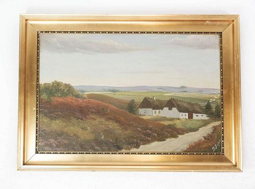COUNTRY MOTIF AND GILDED FRAME