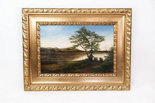 NATURE MOTIF AND WITH WIDE GILDED FRAME