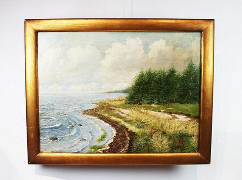 OIL PAINTING WITH BEACH MOTIF