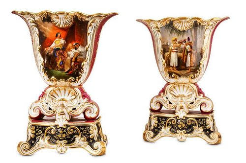 A PAIR OF 19TH CENTURY FRENCH JACOB PETIT STYLE