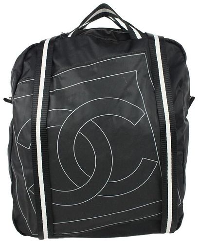 Chanel Black CC Logo Sports Lin Backpack Convertible