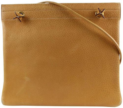 Hermes Brown Leather Aline MM Flat Tote Bag