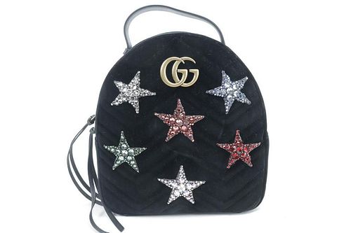 Gucci Marmont Backpack Black Matelasse GG Velvet