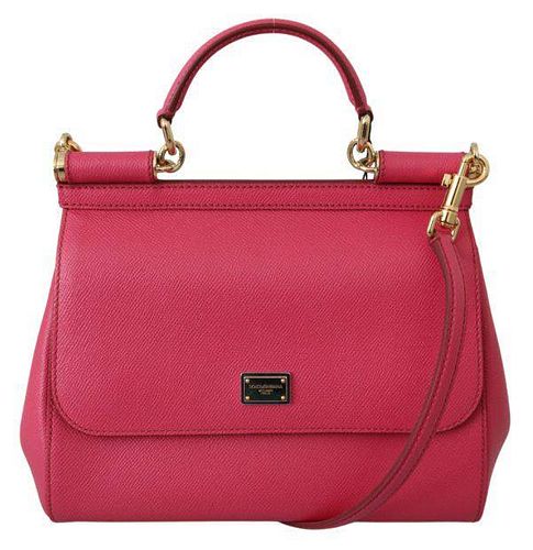 Pink Leather Satchel Shoulder Borse Purse SICILY Bag