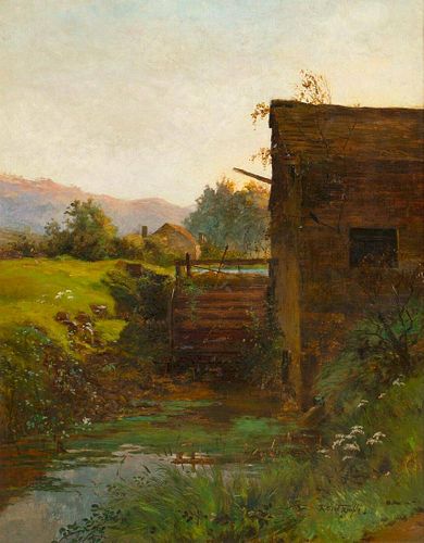 Watermill, Near Dundee Oil Painting