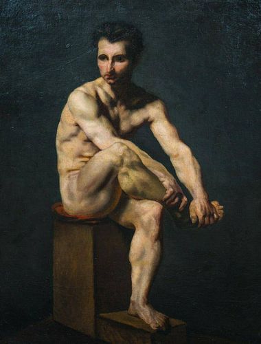 Nude Male Portrait Oil Painting
