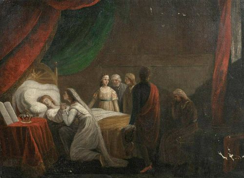 Death Of A Young King Deathbed Scene Oil Painting