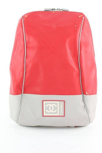 Chanel Red Sports Logo CC Backpack