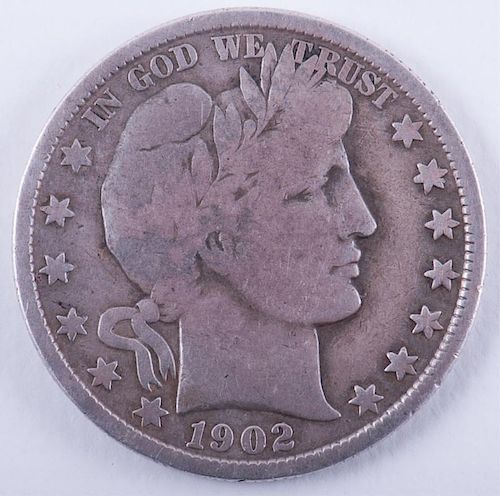 1902 Barber Silver Half Dollar