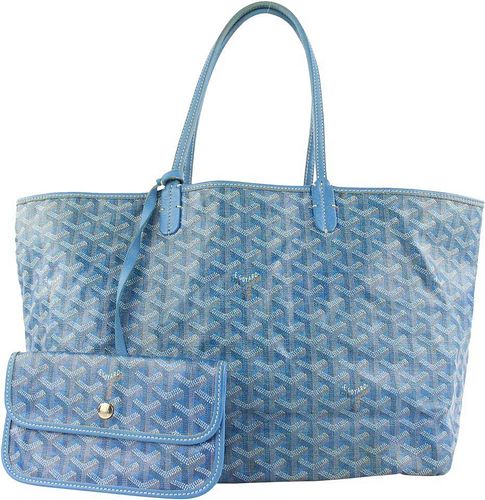 Goyard Blue Chevron St Louis Tote Bag With Pouch