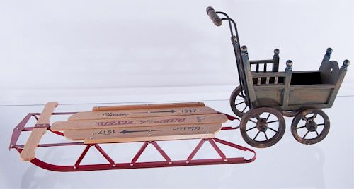 Vintage Sled & Doll Carriage