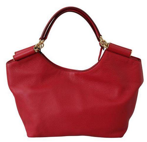 Red Handbag SICILY Leather Tote Purse Shopping