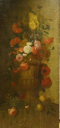 Still Life Of Roses In An Urn Oil Painting