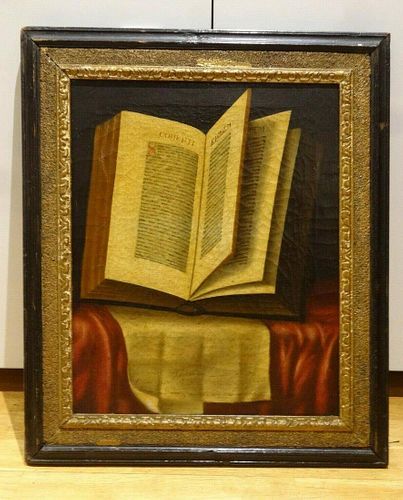 Still Life Antique Book Study Oil Painting