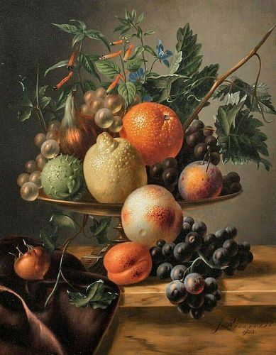 Still Life Of Fruit On A Tazza Oil Painting