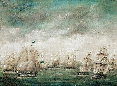 Royal Navy Fleet Ships Off Hong Kong Oil Painting