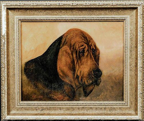 Portrait Of A Bloodhound Dog Oil Painting
