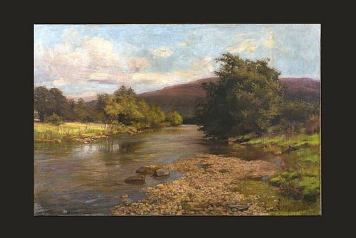 Country River Landscape Oil Painting
