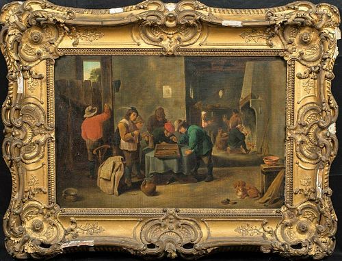 Peasants Playing Backgammon Oil Painting