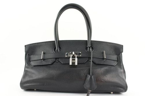 Hermes Rare Black Clemence Leather JPG Birkin 42