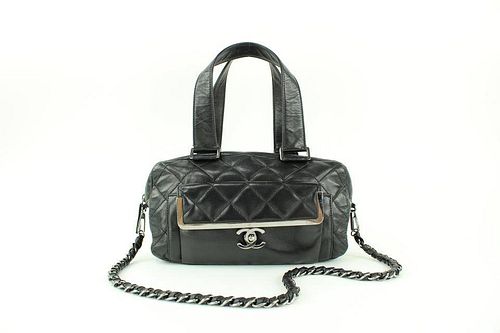 Chanel Black Quilted Lambskin Boston Flap Chain